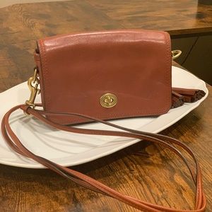 Penny Legacy Vintage Brown Small Coach Crossbody Satchel Purse